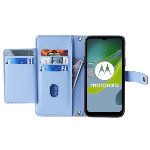 Samsung Galaxy A05 vegan leather wallet zipper case - Blue Hot on Sale