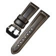 20mm Universal Genuine leather strap - Black   Black Buckle Online now