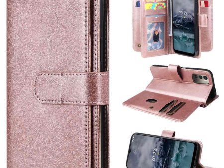 10-slot wallet case for Nokia G11   G21 - Rose Gold Cheap