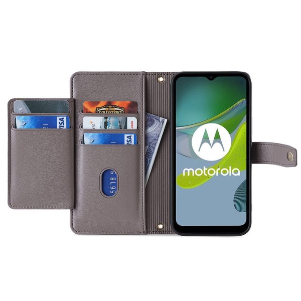 Motorola Moto G Stylus (2023) vegan leather wallet zipper case - Grey on Sale