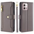 Motorola Moto G Stylus (2023) vegan leather wallet zipper case - Grey on Sale