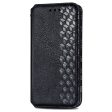 Google Pixel 8A leather case with a stylish rhombus imprint - Black Fashion