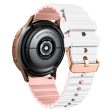 20mm Universal horizontal stripe style silicone strap with rose gold buckle - White+Pink Online Hot Sale