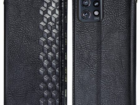 Motorola Edge 40 Pro   Motorola Moto X40 leather case with a stylish rhombus imprint - Black Online now