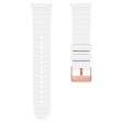 20mm Universal horizontal stripe style silicone strap with rose gold buckle - White+Pink Online Hot Sale