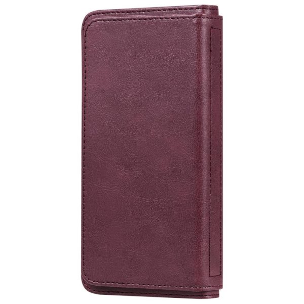 10-slot wallet case for Motorola Moto G200 5G   Edge S30 - Wine Red For Sale