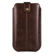 Crazy Horse leather pouch for 6.1 inch phones - Dark Coffee Fashion