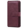 10-slot wallet case for Motorola Moto G200 5G   Edge S30 - Wine Red For Sale