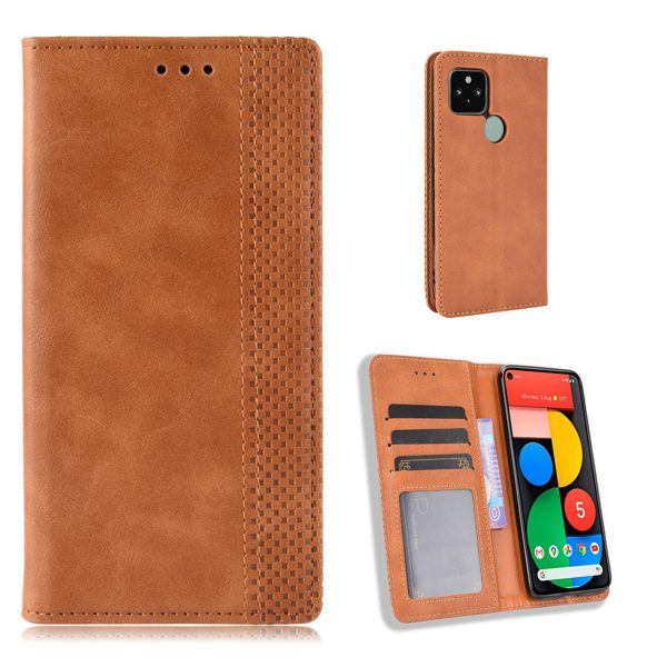 Bofink Vintage Google Pixel 5 leather case - Brown Cheap