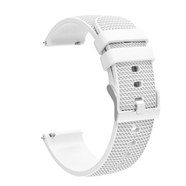 20mm Universal grid design silicone watch strap - White For Discount