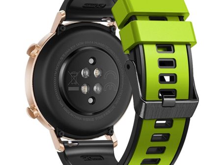 18mm Universal dual color silicone strap - Lime   Black Supply