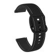 20mm Universal line design silicone watch strap - Black   White Discount