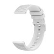 20mm Universal grid design silicone watch strap - White For Discount