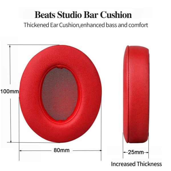 1 Pair Beats Studio 3.0   2.0 comfortable ear cushions - Red Sale