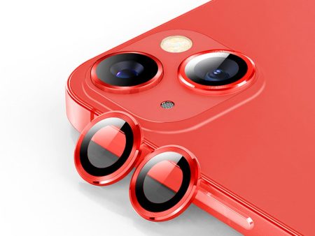 ENKAY iPhone 13 Mini   13 9H aluminum tempered glass camera lens protector - Red Online