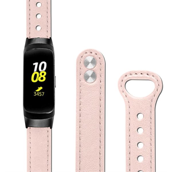 Samsung Galaxy Fit cowhide leather watch strap - Light Pink Cheap