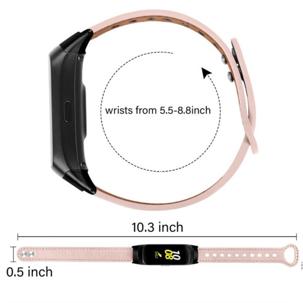 Samsung Galaxy Fit cowhide leather watch strap - Light Pink Cheap