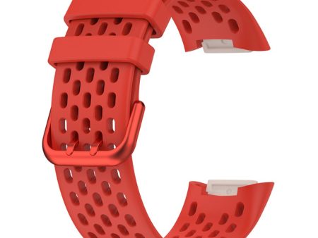 Fitbit Charge 5 silicone breathable watch strap - Red Supply