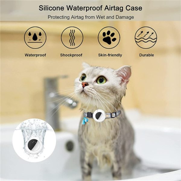 AirTag silicone cover for cat collar with bell and film- White Online now