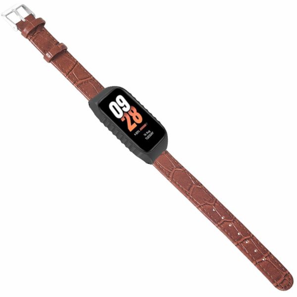 Xiaomi Smart Band 8 Active Watch Band Bamboo Texture Wrist Strap with Watch Case - Brown Online now