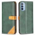 BINFEN two-color leather case for Motorola Moto G41   G31 - Green Fashion