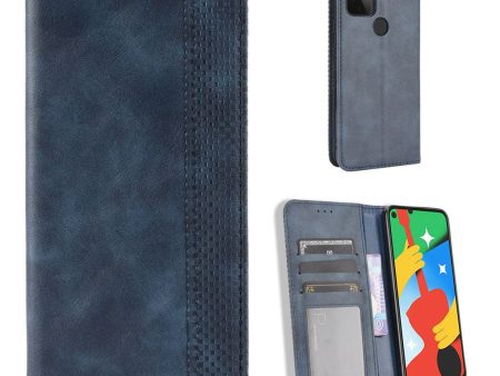 Bofink Vintage Google Pixel 4a 5G leather case - Blue Cheap