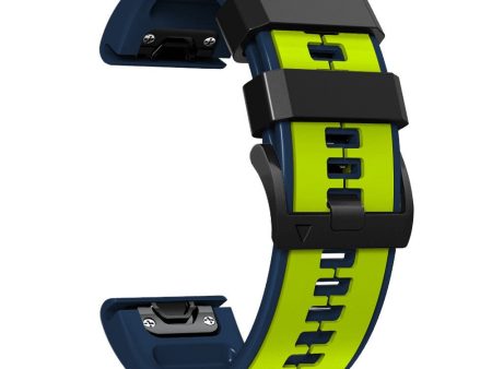 22mm dual color silicone watch strap for Garmin and Coros watch - Lime   Blue Discount