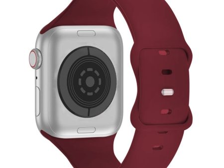 KALEBOL Apple Watch 49mm   45mm   44mm   42mm Silicone Watch Strap, Size: S   M - Wine Red Cheap