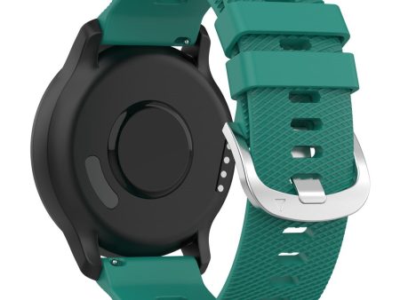 20mm cross stripe pattern silicone strap for Garmin watch - Dark Green Cheap