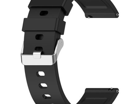 Amazfit Bip 3   Bip S silicone watch strap with silver buckle - Black Hot on Sale