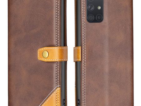 BINFEN two-color leather case for Samsung Galaxy A71 - Coffee Online now