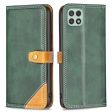 BINFEN two-color leather case for Samsung Galaxy A22 5G - Green Online Sale