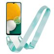 Thin TPU case with a matte finish and adjustable strap for Samsung Galaxy A04s   A13 5G - Light Green For Sale