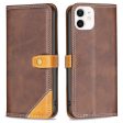 BINFEN two-color leather case for iPhone 12 Mini - Coffee Online Hot Sale