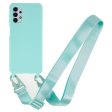 Thin TPU case with a matte finish and adjustable strap for Samsung Galaxy A04s   A13 5G - Light Green For Sale