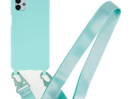 Thin TPU case with a matte finish and adjustable strap for Samsung Galaxy A04s   A13 5G - Light Green For Sale