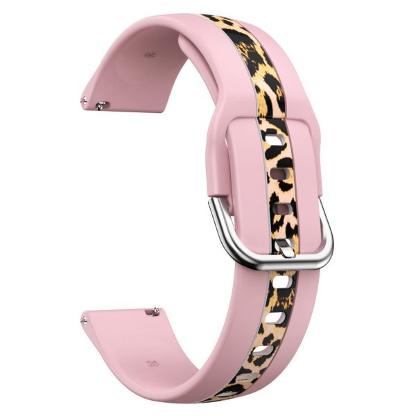 20mm Universal fadeless pattern silicone watch strap - Pink Leopard Print Online now