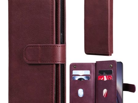 10-slot wallet case for OnePlus Nord CE 5G - Wine Red For Discount