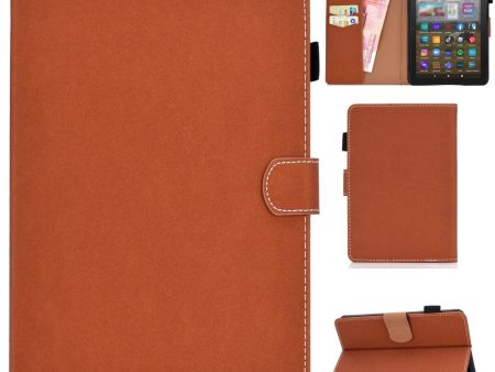 Brown leather tablet case with stitching line for Amazon Kindle 11th Gen (2022) Online