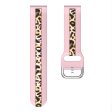 20mm Universal fadeless pattern silicone watch strap - Pink Leopard Print Online now