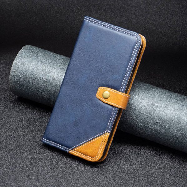 BINFEN two-color leather case for iPhone 11 - Blue Fashion