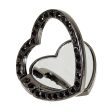 Heart shape rhinestone mirror style smartphone ring holder - Black Online Hot Sale