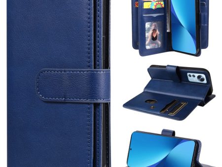 10-slot wallet case for Xiaomi 12 Lite - Dark Blue Online Sale