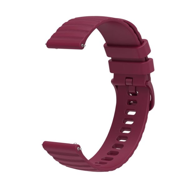 22mm Universal grain dots style silicone watch strap - Wine Red on Sale