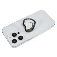 Heart shape rhinestone mirror style smartphone ring holder - Black Online Hot Sale