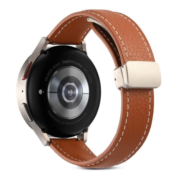 20mm Universal genuine leather watch strap - Brown on Sale