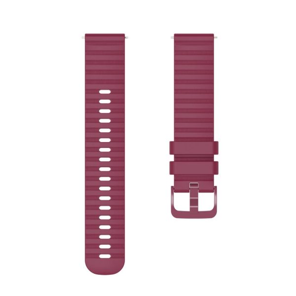 22mm Universal grain dots style silicone watch strap - Wine Red on Sale