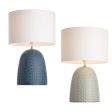 Jordana Textured Ceramic Table Lamp in Blue or Grey Fashion