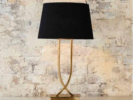 Southern Cross Table Lamp Base in Antique Brass or Shiny Nickel For Sale