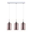 Espejo interior Bar Pendant Light 3Lt in Chrome or Rose Gold Glass with Dotted Effect Online now